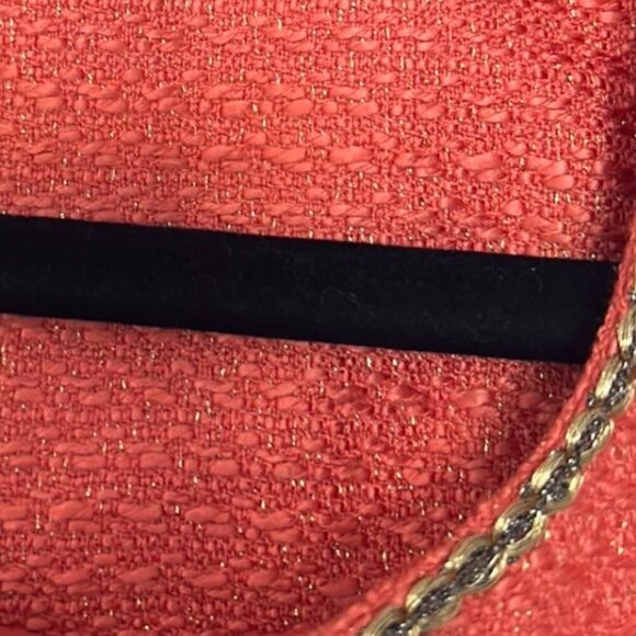 Nue Options Venice Tweed Blazer Size 6 Melon Gold Trim - Picture 12 of 16